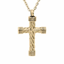 Collier acier doré croix...