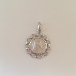 médaille argent Vierge profil festonnée