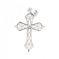 Croix argent filigrane sans...