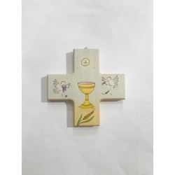 Croix naïve carrée en bois...