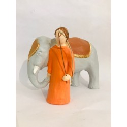 Eléphant et conducteur,...