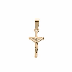 Croix plaqué-or avec Christ XS
