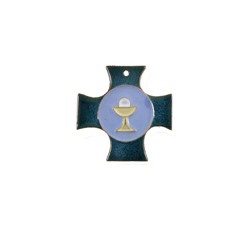 Croix murale carrée bleue...