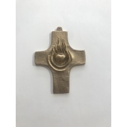 Croix murale bronze coeur...