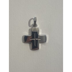 Croix argent carrée ciselée