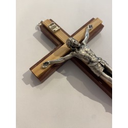 Croix murale bois bicolore...