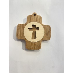 Croix murale carrée chêne...