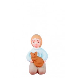 Jeune homme au chat, crèche...