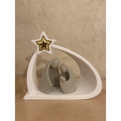 Crèche taupe, arche blanche...