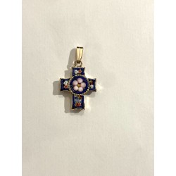 Croix plaqué-or et mosaïque...