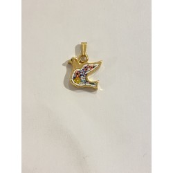 Pendentif colombe plaqué-or...