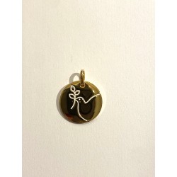 Médaille plaqué-or colombe...