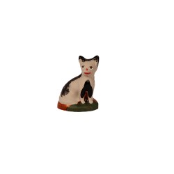 Chat blanc et noir, santon...