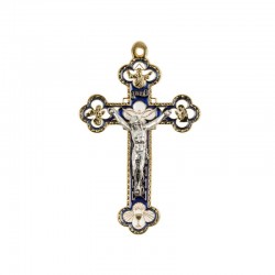 Croix baroque métal doré et...