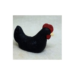 Poule noire qui couve,...