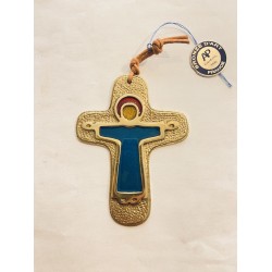 Croix murale bronze et...
