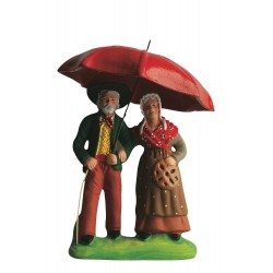 Couple sous le parapluie
