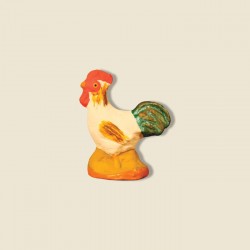 Coq blanc, santon Fouque 6cm