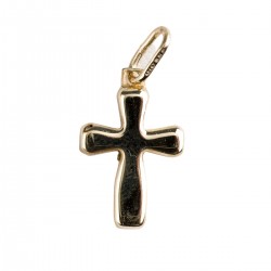 Croix plaqué-or biseautée