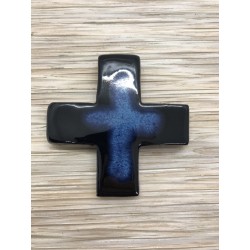 Croix carrée bleue flammée...