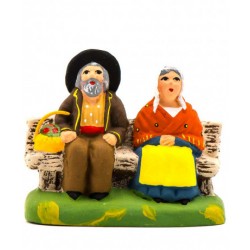 Couple sur le banc, santon...