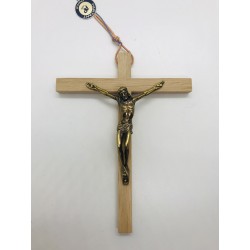 Croix murale chêne clair 17 cm