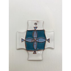 Croix carrée blanche et...